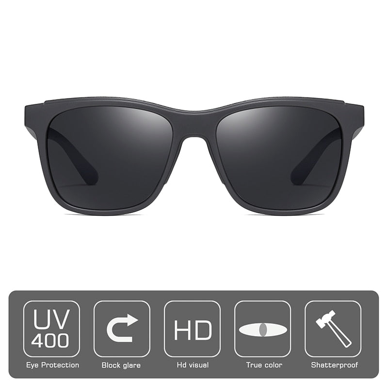 AOFLY Brand Design Square Sunglasses for Men Polarized UV