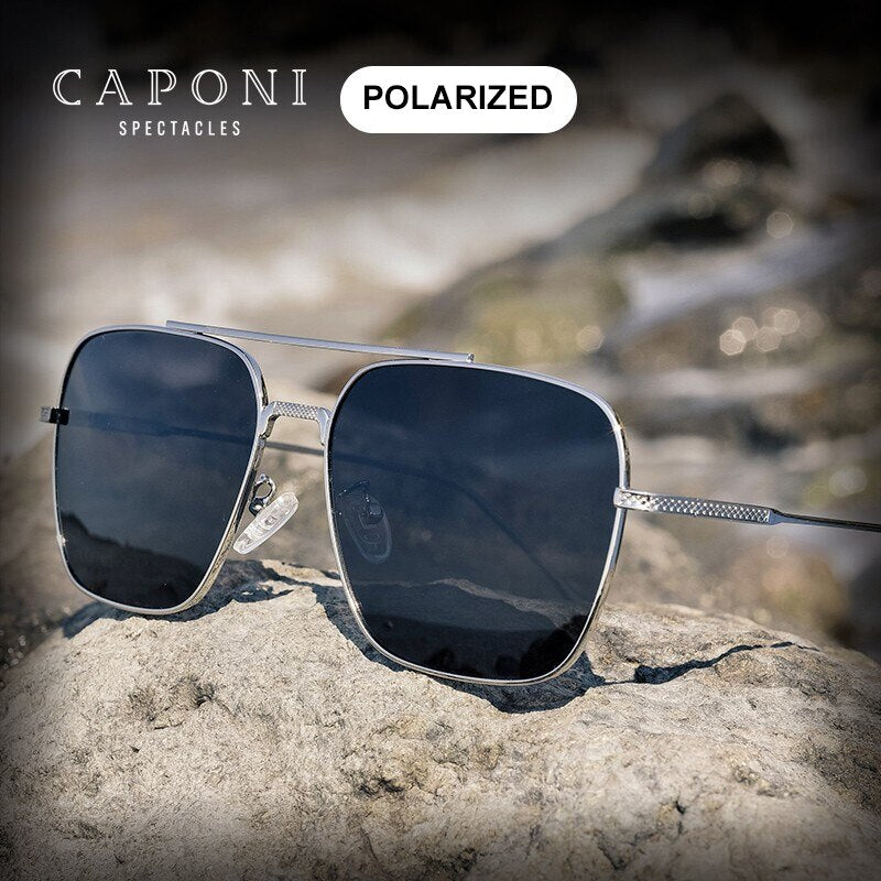 CAPONI Square Sunglasses Men Polarized Vintage Fashion Men's Sun Glass –  Cinily