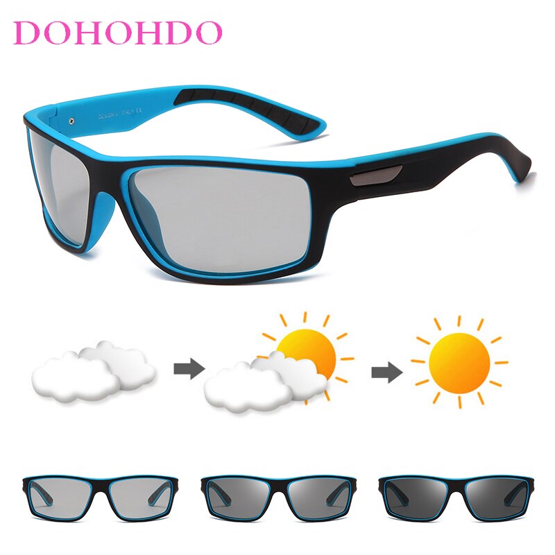 HD Polarized Photochromic Sunglasses Men Driving Eyewear Chameleon Sun  Glasses