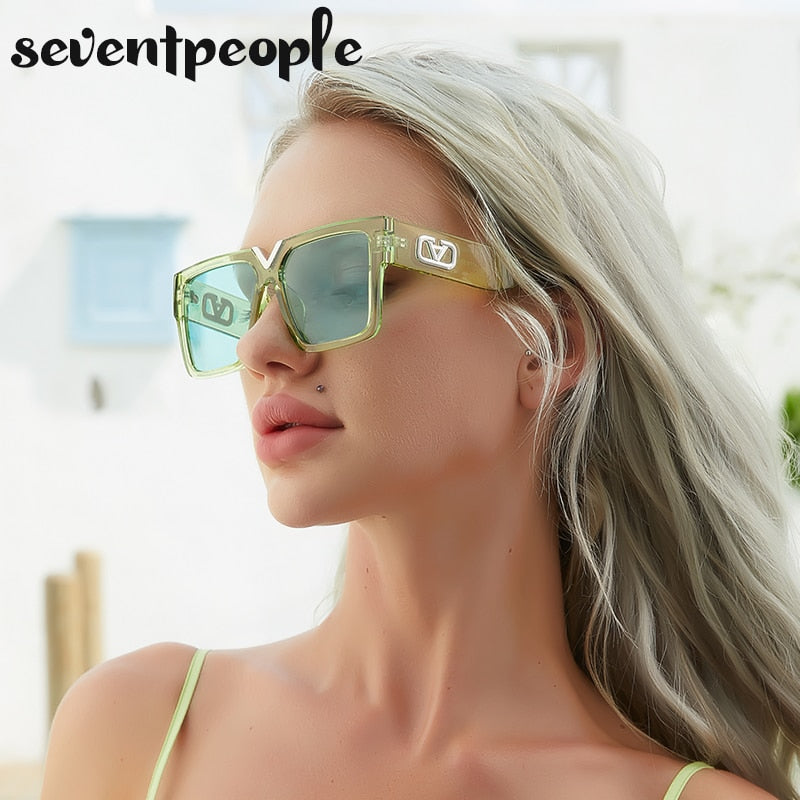 Fashion Square Sunglasses Women Luxury Brand Designer Trendy