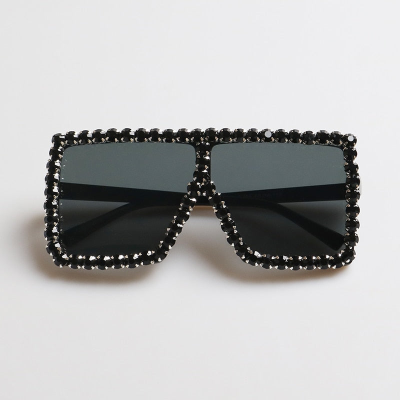Luxury Rhinestone Square Sunglasses Womens Fashion Oversized Shades Gift  Party