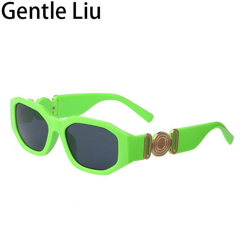 Vintage Green Square Sunglasses Women Fashion Unisex Classic Brand