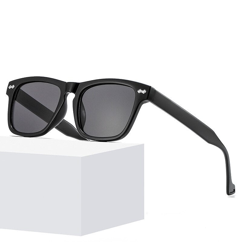 Mens Sunglasses Vintage Black Rectangle Lenses Wrap Around Style lightweight  Fashion Sunnies UV Protection Unworn Deadstock -  UK