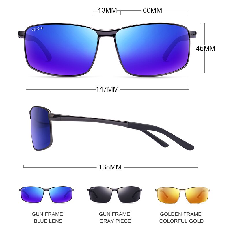 Classic Square Sunglasses Men, Men's Polarized Sunglasses