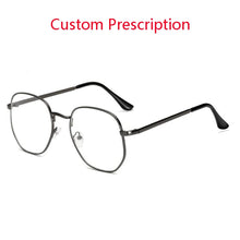 Load image into Gallery viewer, 0 -1.0 -1.5 -2.0 To -6 Polygon Myopia Glasses Finished Women Men Retro Student Diopter Spectacles Prescription Black/Gold Frame