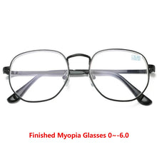 Load image into Gallery viewer, 0 -1.0 -1.5 -2.0 To -6 Polygon Myopia Glasses Finished Women Men Retro Student Diopter Spectacles Prescription Black/Gold Frame