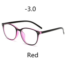 Carica l&#39;immagine nel visualizzatore di Gallery, 0 -1 -1.5 -2 -2.5 -3 -3.5 -4 -4.5 -5.0 -5.5 -6.0 Classic Rivets Myopia Glasses With Degree Women Men Black Glasses Frame