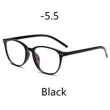 Carica l&#39;immagine nel visualizzatore di Gallery, 0 -1 -1.5 -2 -2.5 -3 -3.5 -4 -4.5 -5.0 -5.5 -6.0 Classic Rivets Myopia Glasses With Degree Women Men Black Glasses Frame