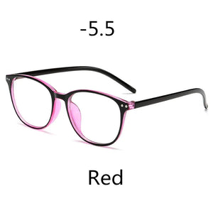 0 -1 -1.5 -2 -2.5 -3 -3.5 -4 -4.5 -5.0 -5.5 -6.0 Classic Rivets Myopia Glasses With Degree Women Men Black Glasses Frame