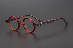 Vintage Spliced Acetate Frame Myopia Optical Reading Eyeglass Classical Round Hand Craft Women Man