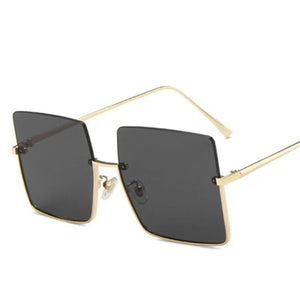 2023 New Lady Oversize Half Frame Metal Square Sunglasses Women Luxury Eyewear oculos de sol feminino Sun Glasses UV400