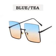 Load image into Gallery viewer, 2023 New Lady Oversize Half Frame Metal Square Sunglasses Women Luxury Eyewear oculos de sol feminino Sun Glasses UV400