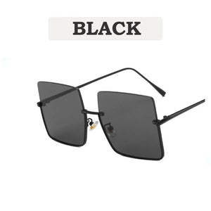 2023 New Lady Oversize Half Frame Metal Square Sunglasses Women Luxury Eyewear oculos de sol feminino Sun Glasses UV400