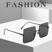 Load image into Gallery viewer, 2023 New Lady Oversize Half Frame Metal Square Sunglasses Women Luxury Eyewear oculos de sol feminino Sun Glasses UV400