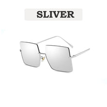 Carica l&#39;immagine nel visualizzatore di Gallery, 2023 New Lady Oversize Half Frame Metal Square Sunglasses Women Luxury Eyewear oculos de sol feminino Sun Glasses UV400