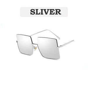 2023 New Lady Oversize Half Frame Metal Square Sunglasses Women Luxury Eyewear oculos de sol feminino Sun Glasses UV400