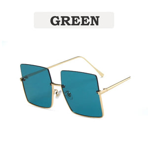 2023 New Lady Oversize Half Frame Metal Square Sunglasses Women Luxury Eyewear oculos de sol feminino Sun Glasses UV400