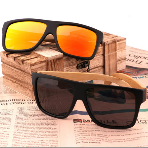 men women big frame PC bamboo sunglasses polarized UV400  sun glasses