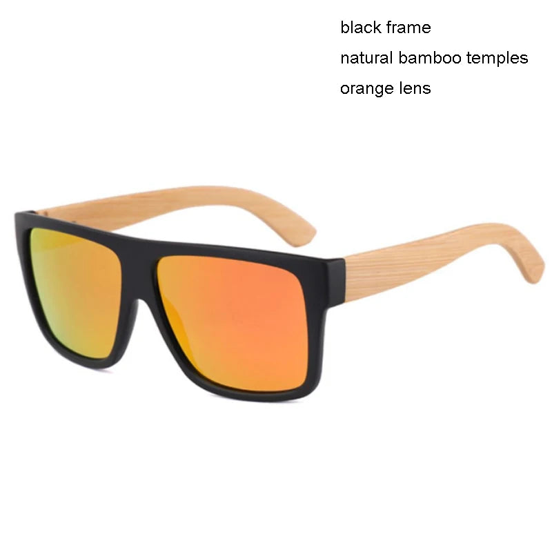 men women big frame PC bamboo sunglasses polarized UV400  sun glasses