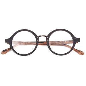 45mm Wood Frame Round Optical Handmade Vintage Retro Eyeglass Frames Spectacles RX