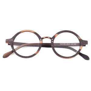 45mm Wood Frame Round Optical Handmade Vintage Retro Eyeglass Frames Spectacles RX