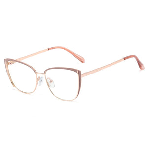 48286 Cat Eye Anti Blue Light Optical Glasses Frames Metal Women Men TR90  Computer Eyeglasses