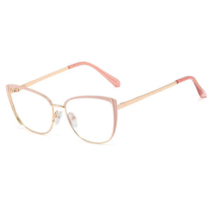 48286 Cat Eye Anti Blue Light Optical Glasses Frames Metal Women Men TR90  Computer Eyeglasses