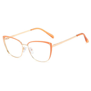 48286 Cat Eye Anti Blue Light Optical Glasses Frames Metal Women Men TR90  Computer Eyeglasses