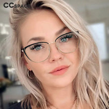 Load image into Gallery viewer, 48286 Cat Eye Anti Blue Light Optical Glasses Frames Metal Women Men TR90  Computer Eyeglasses