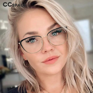 48286 Cat Eye Anti Blue Light Optical Glasses Frames Metal Women Men TR90  Computer Eyeglasses