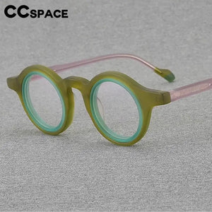 56916  Scrub Colorful Acetate Glasses Frame Lady Colorful Round Clear Eyewear Men Anti Blue Light Computer Glasses