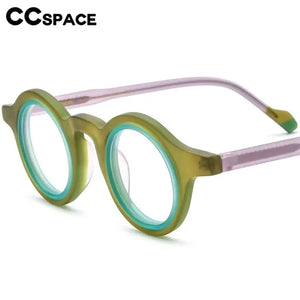 56916  Scrub Colorful Acetate Glasses Frame Lady Colorful Round Clear Eyewear Men Anti Blue Light Computer Glasses