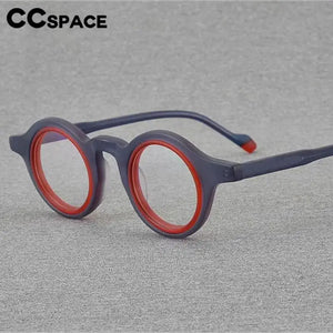 56916  Scrub Colorful Acetate Glasses Frame Lady Colorful Round Clear Eyewear Men Anti Blue Light Computer Glasses