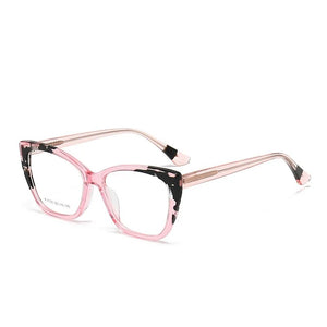 56940 Retro Acetate Spectacle Frame Lady   Spring Hinge Prescription Spectacles Frame Universal Square Glasses Frame