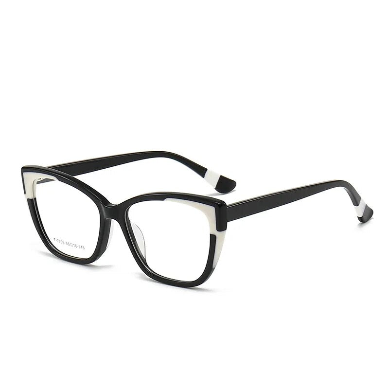 56940 Retro Acetate Spectacle Frame Lady   Spring Hinge Prescription Spectacles Frame Universal Square Glasses Frame