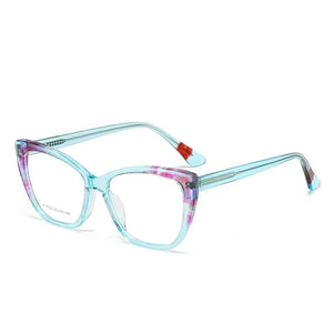 56940 Retro Acetate Spectacle Frame Lady   Spring Hinge Prescription Spectacles Frame Universal Square Glasses Frame