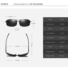 Load image into Gallery viewer, AORON Classic Retro Mens Polarized Sunglasses Men Rectangle Sun Glasses Aluminum Frame Sunglasses Men UV400