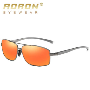 AORON Classic Retro Mens Polarized Sunglasses Men Rectangle Sun Glasses Aluminum Frame Sunglasses Men UV400