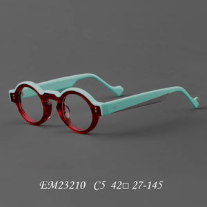 Acrylic Glasses Frame 2024 In Retro Round Men And Women Glasses Frame Personalized Two-color  Optical Prescription Frame 23210