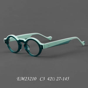 Acrylic Glasses Frame 2024 In Retro Round Men And Women Glasses Frame Personalized Two-color  Optical Prescription Frame 23210