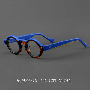 Acrylic Glasses Frame 2024 In Retro Round Men And Women Glasses Frame Personalized Two-color  Optical Prescription Frame 23210