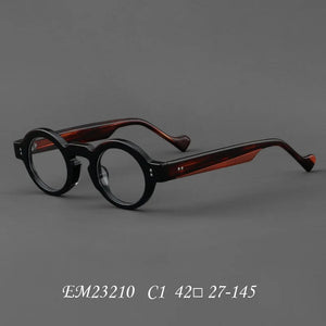 Acrylic Glasses Frame 2024 In Retro Round Men And Women Glasses Frame Personalized Two-color  Optical Prescription Frame 23210