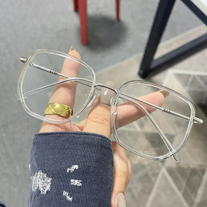 Ahora Retro Oversized Finished Myopia Glasses Frame With Diopters for Women Men Ins Style Square Large Frame Spectacles Frames