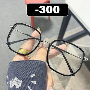 Ahora Retro Oversized Finished Myopia Glasses Frame With Diopters for Women Men Ins Style Square Large Frame Spectacles Frames