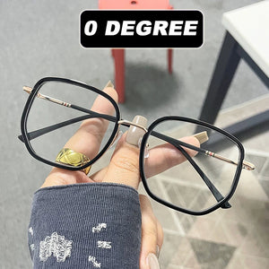 Ahora Retro Oversized Finished Myopia Glasses Frame With Diopters for Women Men Ins Style Square Large Frame Spectacles Frames