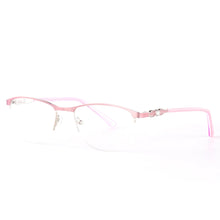 Load image into Gallery viewer, Alloy Men Women Metal Half Rimless Anti Blue Light Eyeglasses Frame Myopia Prescription Glasses Transparent Clear Lens