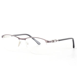 Alloy Men Women Metal Half Rimless Anti Blue Light Eyeglasses Frame Myopia Prescription Glasses Transparent Clear Lens