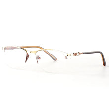 Load image into Gallery viewer, Alloy Men Women Metal Half Rimless Anti Blue Light Eyeglasses Frame Myopia Prescription Glasses Transparent Clear Lens