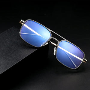 Aluminum Square Glasses Frame Men Titanium Vintage Anti Blue Light Glasses Women Optical Myopia Eyeglasses Frames Clear Eyewear