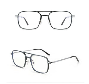 Aluminum Square Glasses Frame Men Titanium Vintage Anti Blue Light Glasses Women Optical Myopia Eyeglasses Frames Clear Eyewear